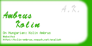 ambrus kolin business card